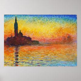 Claude Monet Sunset in Venedig Impressionist Art Poster