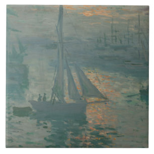 Claude Monet - Sunset (Marine) Kakelplatta