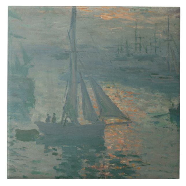 Claude Monet - Sunset (Marine) Kakelplatta (Framsidan)