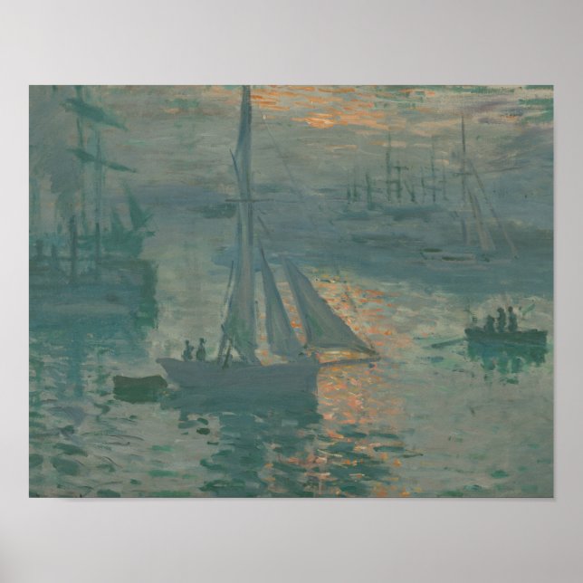 Claude Monet - Sunset (Marine) Poster (Framsidan)