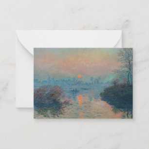 Claude Monet - Sunset on Seine at Lavacourt Anteckningskort