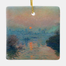 Claude Monet - Sunset on Seine at Lavacourt Julgransprydnad Keramik