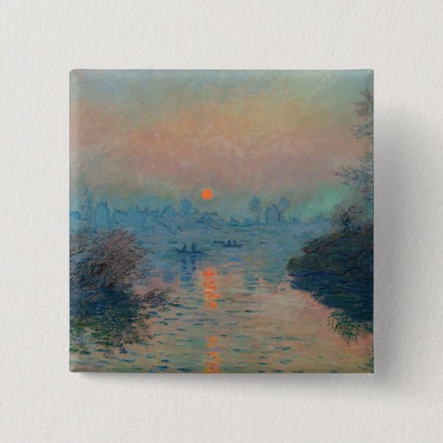 Claude Monet - Sunset on Seine at Lavacourt Knapp (Framsida)