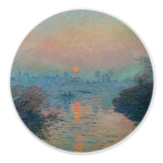 Claude Monet - Sunset on Seine at Lavacourt Knopp (Framsidan)