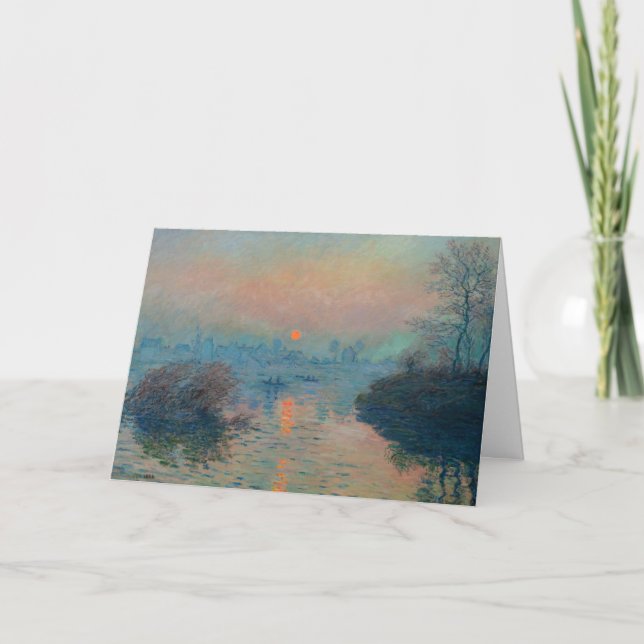 Claude Monet - Sunset on Seine at Lavacourt Kort (Framsida)