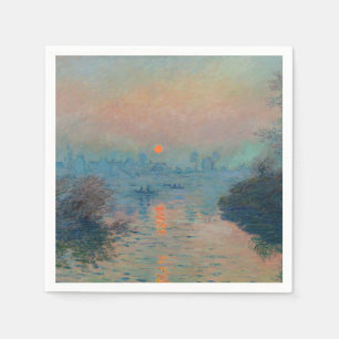 Claude Monet - Sunset on Seine at Lavacourt Pappersservett