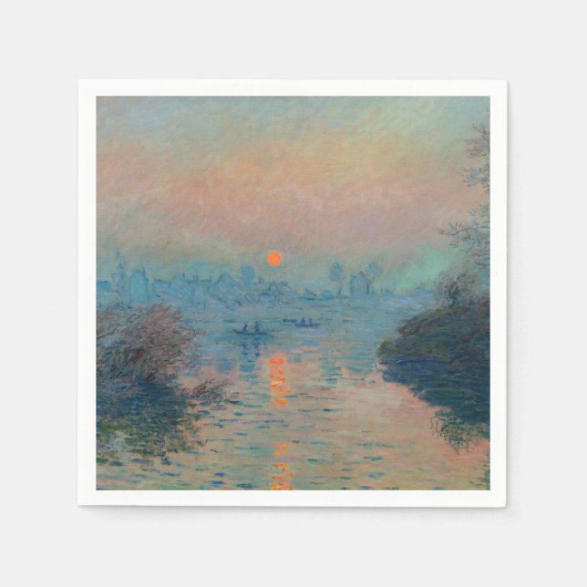 Claude Monet - Sunset on Seine at Lavacourt Pappersservett (Framsidan)