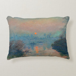 Claude Monet - Sunset on Seine at Lavacourt Prydnadskudde