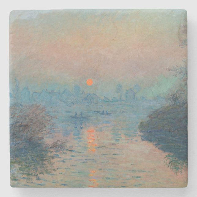 Claude Monet - Sunset on Seine at Lavacourt Stenunderlägg (Framsidan)