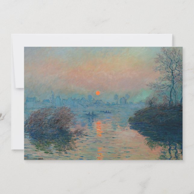 Claude Monet - Sunset on Seine at Lavacourt Tack Kort (Framsida)