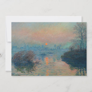 Claude Monet - Sunset on Seine at Lavacourt Tack Kort