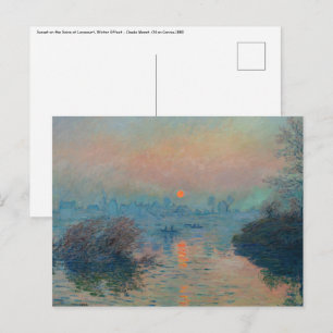 Claude Monet - Sunset on Seine at Lavacourt Vykort