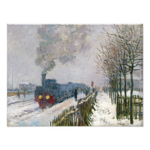 Claude Monet - Tåg i Snö/lokomotivet Fototryck