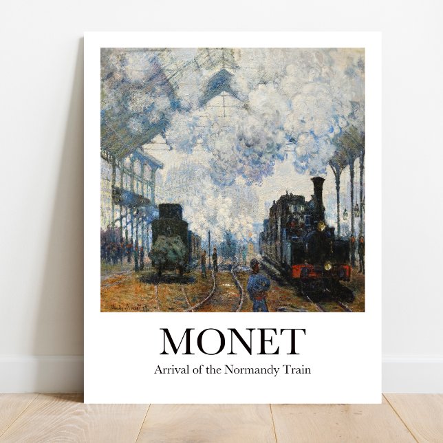 Claude Monet Tåg Station Poster (Monet's Impressionist Masterpiece: Arrival of the Normandy Train. Museum-quality poster)