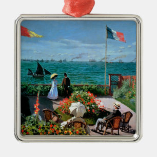 Claude Monet terrassen på Sainte-Adresse, 1867 Julgransprydnad Metall