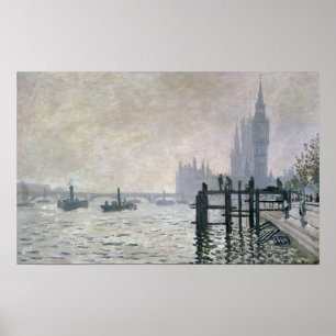 Claude Monet Thamesen nedanföra Westminster Poster