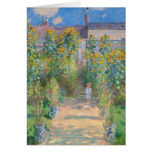Claude Monet The Artists Garden at Vétheuil, 1881 Hälsningskort