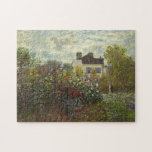 Claude Monet The Artists Garden in Argenteuil Art Pussel<br><div class="desc">Claude Monet The Artists Garden in Argenteuil (A Corner of the Garden with Dahlias) 1873 Painting</div>