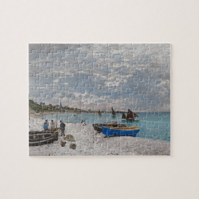 Claude Monet The Beach at Sainte-Address 1867 Pussel (Horisontell)