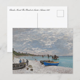 Claude Monet The Beach at Sainte-Address 1867 Vykort
