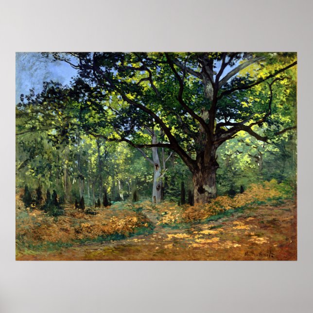 Claude Monet The Bodmer Oak, Fontainebleau Forest Poster (Framsidan)
