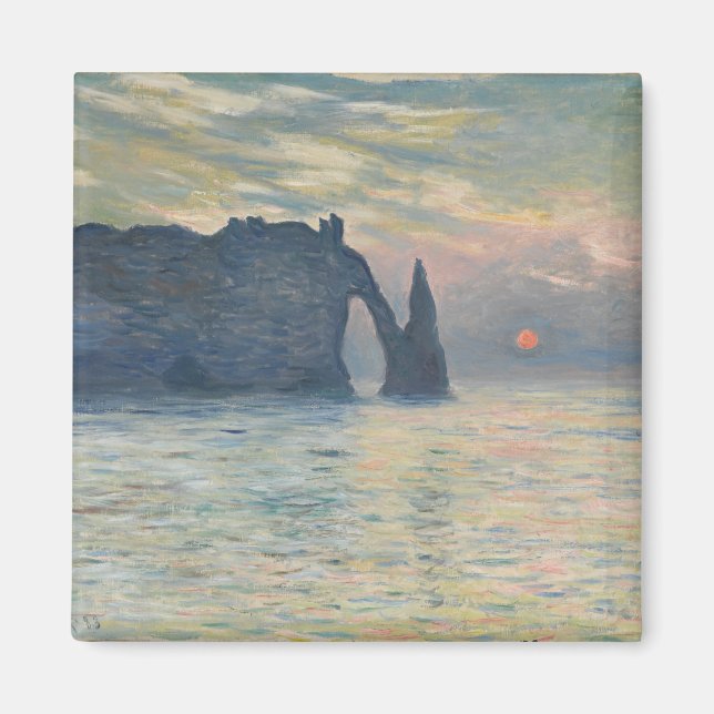 Claude Monet - The Cliff, Étretat, Sunset Magnet (Framsidan)