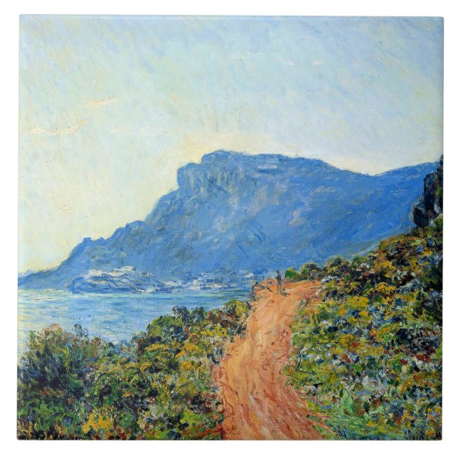 Claude Monet, The Corniche of Monaco, Kakelplatta (Framsidan)