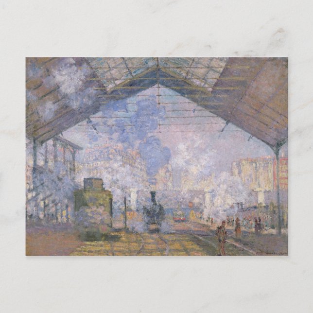 Claude Monet| The Gare St. Lazare, 1877 Vykort (Framsida)