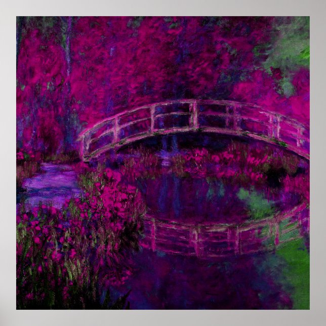 Claude Monet The Japanes Bridge lila Poster (Framsidan)