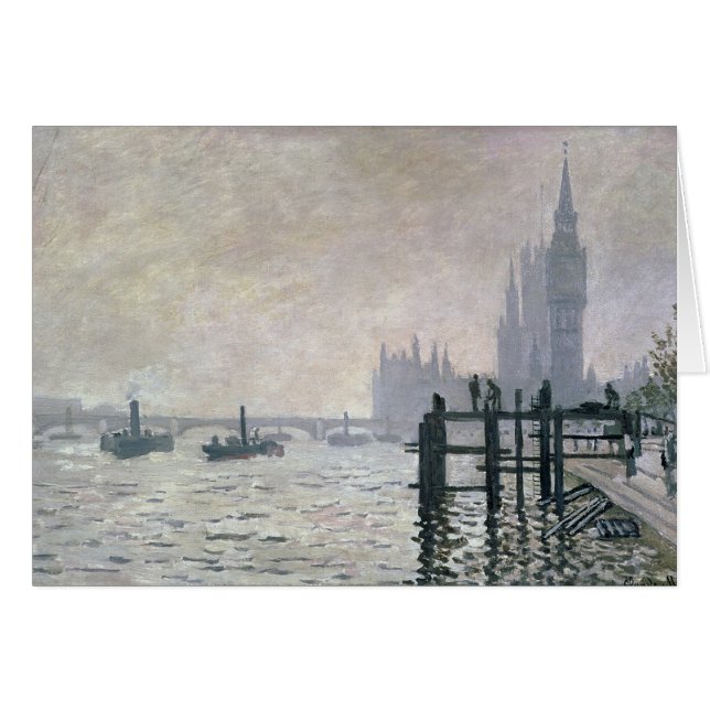 Claude Monet | Themmer under Westminster Hälsningskort (Framsidan Horizontal)