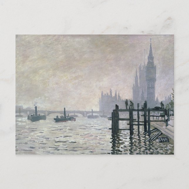 Claude Monet | Themmer under Westminster Vykort (Framsida)