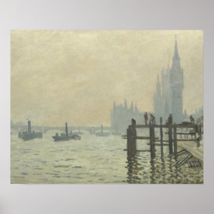 Claude Monet - Themsen i Westminster Poster