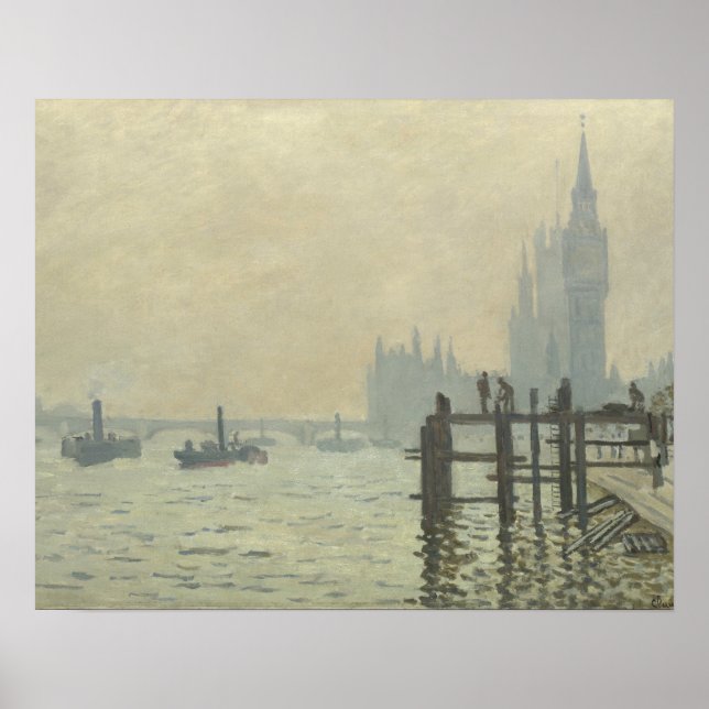Claude Monet - Themsen i Westminster Poster (Framsidan)