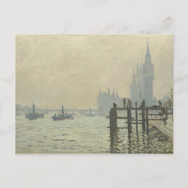 Claude Monet - Themsen i Westminster Vykort (Framsida)