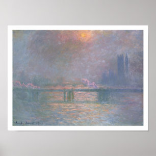 Claude Monet Themsen with Charing Kor Poster