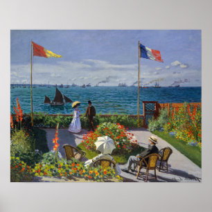 Claude Monet - Trädgård i Sainte-Adresse Poster