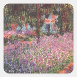 Claude Monet //trädgård på Giverny Fyrkantigt Klistermärke