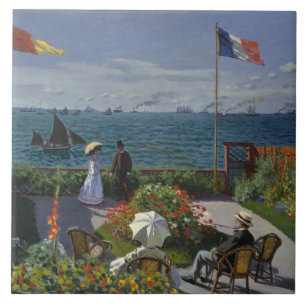 Claude Monet - trädgård på Sainte-Adresse Kakelplatta