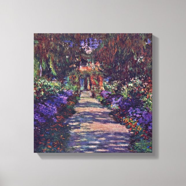 Claude Monet - trädgården väg Canvastryck (Framsida)