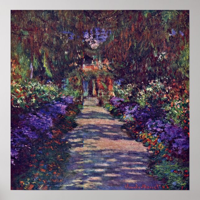 Claude Monet - trädgården väg Poster (Framsidan)