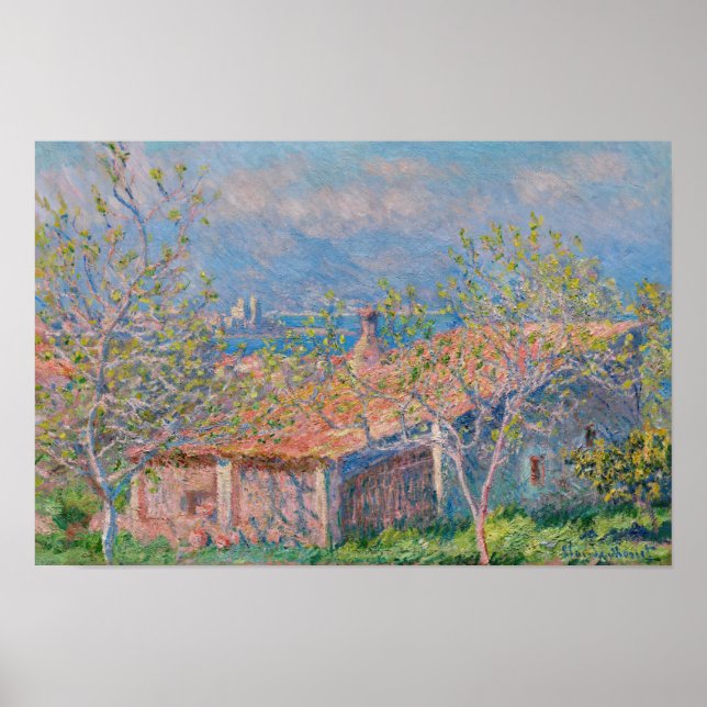 Claude Monet - Trädgårdsmästarens hus i Antibes Poster (Framsidan)