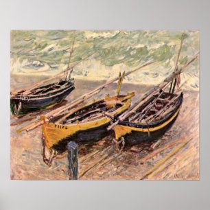 Claude Monet - tre fiskebåtar Poster