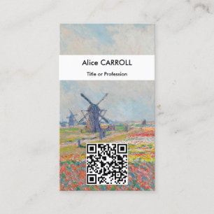 Claude Monet - Tulip Fält, Haag - QR-koden Visitkort