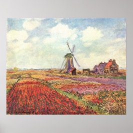 Claude Monet - Tulip fält i Nederländerna - 1886 Poster