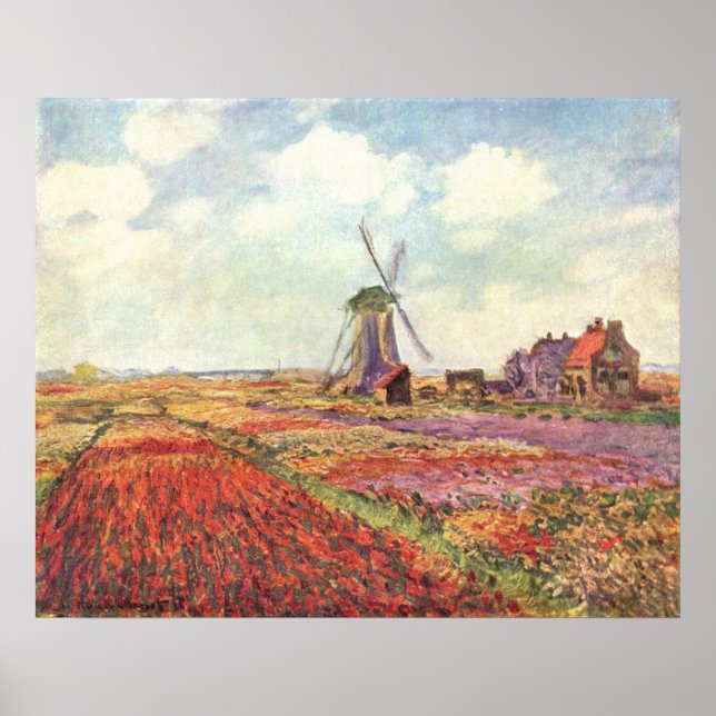 Claude Monet - Tulip fält i Nederländerna - 1886 Poster (Framsidan)