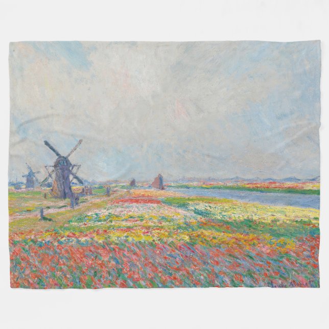 Claude Monet - Tulip Fält nära Haag Fleecefilt (Framsidan (Horisontell))