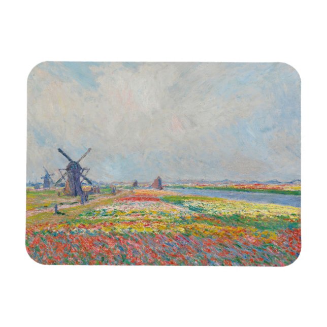 Claude Monet - Tulip Fält nära Haag Magnet (Horisontell)