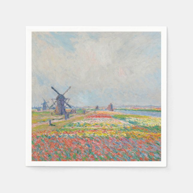 Claude Monet - Tulip Fält nära Haag Pappersservett (Framsidan)