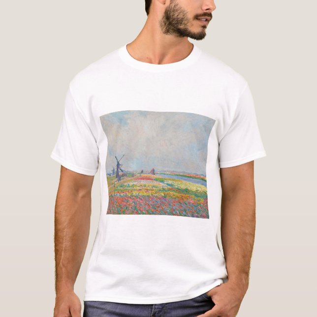 Claude Monet - Tulip Fält nära Haag T Shirt (Framsida)
