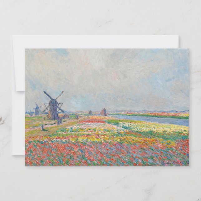 Claude Monet - Tulip Fält nära Haag Tack Kort (Framsida)